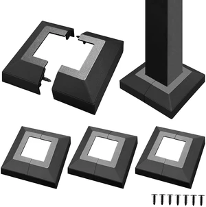 4 Pack 2X2IN Aluminum Split Deck Post Base Cover, Solid Fence Trim Skirt, Post Foot Protection Replacement for Porch Stairs Outdoor Decor Railing (4.7x4.7IN Outer Size) Matte Black 4 Pack 2X2IN Aluminum Split Deck Post Base Cover, Solid Fence Trim Skirt, Post Foot Protection Replacement for Porch Stairs Outdoor Decor Railing (4.7x4.7IN Outer Size) Matte Black