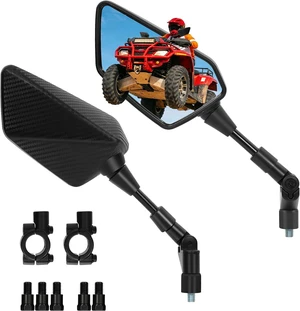 ATV Mirror, 180°Folding Motorcycle Side Rearview Mirrors ATV Mirror, 180°Folding Motorcycle Side Rearview Mirrors