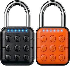 Combination Padlock, 2 Pack, Black Orange Combination Padlock, 2 Pack, Black Orange