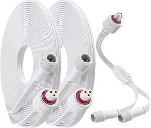 Permanent Outdoor Lights Extension Cable with Y-Splitter,IP68 Waterproof Extension Cord,3 Pin Power Cord for Go-vee H705A H705B H705C H706A H706B H706C (2, White) Permanent Outdoor Lights Extension Cable with Y-Splitter,IP68 Waterproof Extension Cord,3 Pin Power Cord for Go-vee H705A H705B H705C H706A H706B H706C (2, White)