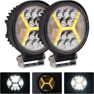 2PCS Round LED Pods Driving Lights Bar with Amber DRL Light - 117W 12000LM Flood Spot Combo Beam Working Light Pod Off Road for Trucks,SUV,Hunters,Jeep,Boat etc 2PCS Round LED Pods Driving Lights Bar with Amber DRL Light - 117W 12000LM Flood Spot Combo Beam Working Light Pod Off Road for Trucks,SUV,Hunters,Jeep,Boat etc