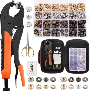 Heavy Duty Snap Fastener Tool 100 PCS 15mm Snap Button kit with Pliers for Metal Snaps Snap Repair Kit, Repairing Boat Covers, Canvas, Fabric, Tarps Heavy Duty Snap Fastener Tool 100 PCS 15mm Snap Button kit with Pliers for Metal Snaps Snap Repair Kit, Repairing Boat Covers, Canvas, Fabric, Tarps