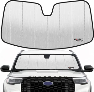 2020-2024 Explorer Windshield Sun Shade Compatible for 2020-2024 Ford Explorer Silver Reflective Foldable Front Sun Visor Sunshade Protector with Storage Bag Keep Interior Cool 2020-2024 Explorer Windshield Sun Shade Compatible for 2020-2024 Ford Explorer Silver Reflective Foldable Front Sun Visor Sunshade Protector with Storage Bag Keep Interior Cool