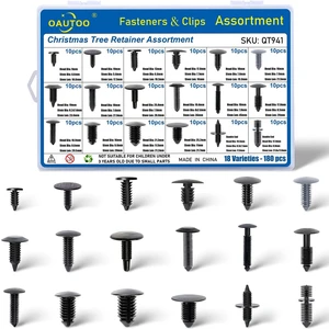 180pcs Single Head Xmas Tree Retainer Clip Assortment Automotive Push Pin Rivets Kit 180pcs Single Head Xmas Tree Retainer Clip Assortment Automotive Push Pin Rivets Kit
