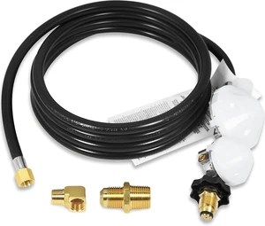 12 FT F273684 Propane Hose Compatible for mr heater F273684 buddy heaters Propane Hose f273684 with Regulator for RV, Gill, Gas Stove, Gas Generator, 3/8in Female x 3/8in Male Street Elbow 12 FT F273684 Propane Hose Compatible for mr heater F273684 buddy heaters Propane Hose f273684 with Regulator for RV, Gill, Gas Stove, Gas Generator, 3/8in Female x 3/8in Male Street Elbow