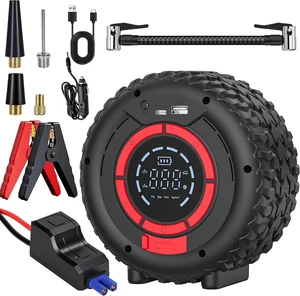Jump Starter with Air Compressor, 1500A Car Battery Jump Starter (4 Gas/3.5L Diesel), 150PSI Car Battery Jumper Starter Portable 12V Jump Box with Jumper Cables, LED Light, Power Bank Jump Starter with Air Compressor, 1500A Car Battery Jump Starter (4 Gas/3.5L Diesel), 150PSI Car Battery Jumper Starter Portable 12V Jump Box with Jumper Cables, LED Light, Power Bank