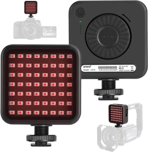 LN-5 Mini IR Night Vision Light Infrared Photography Light for Video Camera Camcorder Built-in Rechargeable Battery with 3 Cold Shoe Mount for Vlog YouTube Video Recording LN-5 Mini IR Night Vision Light Infrared Photography Light for Video Camera Camcorder Built-in Rechargeable Battery with 3 Cold Shoe Mount for Vlog YouTube Video Recording