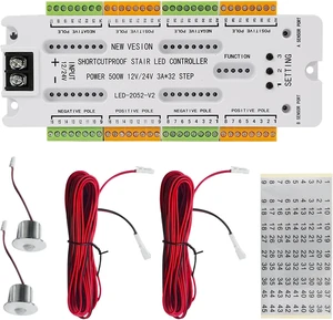 32 Channel Motion Sensor LED Stair Controller - Automatic Staircase Lighting Controller with Short Circuit Protection - Adjustable Brightness for Indoor Under Stair Lighting 32 Channel Motion Sensor LED Stair Controller - Automatic Staircase Lighting Controller with Short Circuit Protection - Adjustable Brightness for Indoor Under Stair Lighting