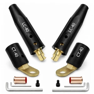 2 PCS CT-40FA Welding Terminals & 2 PCS LC-40 Welding Cable Connectors 2 PCS CT-40FA Welding Terminals & 2 PCS LC-40 Welding Cable Connectors
