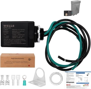 Wells 120/240V Universal Surge Protector for HVAC & Heat Pump - 25kA Type 1 SPD, 200kA SCCR, NEMA 4X/ IP66 Waterproof Outdoor Enclosure, TFMV Technology, Easy Installation (1-Phase, 3-Wire) Wells 120/240V Universal Surge Protector for HVAC & Heat Pump - 25kA Type 1 SPD, 200kA SCCR, NEMA 4X/ IP66 Waterproof Outdoor Enclosure, TFMV Technology, Easy Installation (1-Phase, 3-Wire)