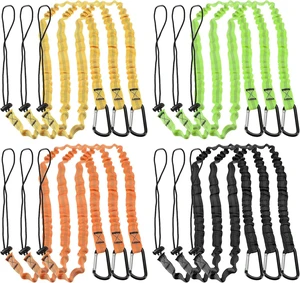 Retractable Tool Lanyard 3.6ft with Single Aluminum Buckle and Adjustable Loop End, Maximum Weight Limit 10KG / 22lb, Safety Fall Protection Tools Leash, 4 Colors 12 Pack Retractable Tool Lanyard 3.6ft with Single Aluminum Buckle and Adjustable Loop End, Maximum Weight Limit 10KG / 22lb, Safety Fall Protection Tools Leash, 4 Colors 12 Pack
