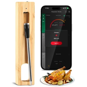 Smart Wireless Meat Thermometer with App Waterproof Probe, Long Range Real-Time Monitoring for Grill, Oven, Smoker, Steak, Chicken & Turkey Smart Wireless Meat Thermometer with App Waterproof Probe, Long Range Real-Time Monitoring for Grill, Oven, Smoker, Steak, Chicken & Turkey