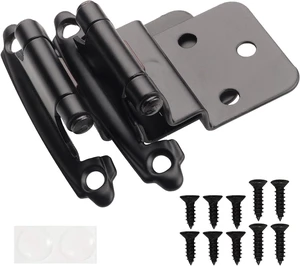 3/8" Inset Cabinet Hinges Black (25 Pair -50 Pcs) Offset Self Closing Matte Black Cabinet Hinges for Kitchen Cabinets w/Bumpers & Upgraded Screws 3/8" Inset Cabinet Hinges Black (25 Pair -50 Pcs) Offset Self Closing Matte Black Cabinet Hinges for Kitchen Cabinets w/Bumpers & Upgraded Screws