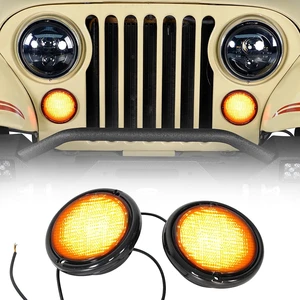 Front Turn Signal Lights Parking Light LED Amber Lamps and White DRL with Smoke Lens for 1976-1986 Jeep CJ5 CJ7 CJ8 Scrambler (Pack of 2) Front Turn Signal Lights Parking Light LED Amber Lamps and White DRL with Smoke Lens for 1976-1986 Jeep CJ5 CJ7 CJ8 Scrambler (Pack of 2)