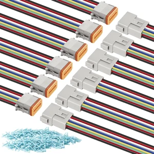 Deutsch DT 12 Pin Grey Male Female Wiring Harness Connector 6 Kits, 16 AWG Deutsch DT 12 Pin Grey Male Female Wiring Harness Connector 6 Kits, 16 AWG