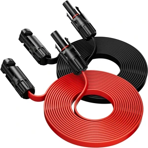 20FT 12AWG Solar Panel Extension Cable, 12 Gauge 4mm² PV Flat Wire with Female & Male Waterproof Connectors for RV, Photovoltaic Systems 20FT 12AWG Solar Panel Extension Cable, 12 Gauge 4mm² PV Flat Wire with Female & Male Waterproof Connectors for RV, Photovoltaic Systems