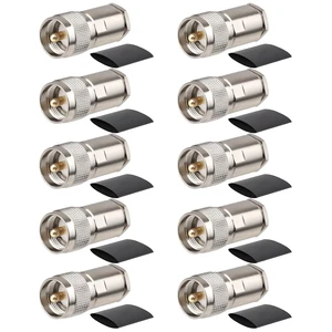 10 Pack PL259 Coax Connectors 50 Ohm PL-259 UHF Male Clamp Connector for LMR400 KMR400 RG8 RG8U RG213 Coaxial Cable 10 Pack PL259 Coax Connectors 50 Ohm PL-259 UHF Male Clamp Connector for LMR400 KMR400 RG8 RG8U RG213 Coaxial Cable