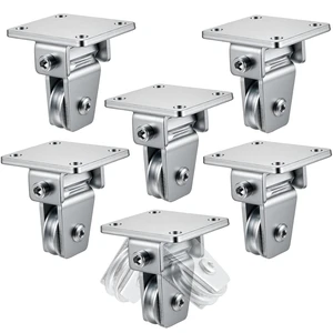6 Pcs 1-3/8" Groove Cable Pulley Rotation Traction Wheel for Wall Ceiling Mount, Heavy Duty Pulley Block Roller System Duplex Bearing Silent for Rope Lifting Gym Equipment Sliding Gate, 330lb 6 Pcs 1-3/8" Groove Cable Pulley Rotation Traction Wheel for Wall Ceiling Mount, Heavy Duty Pulley Block Roller System Duplex Bearing Silent for Rope Lifting Gym Equipment Sliding Gate, 330lb