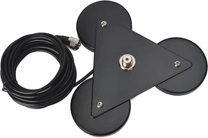 SO-239 Tri-Mag Car Truck Antenna Magnet Mount Base w/16.4ft RG58 Cable SO-239 Tri-Mag Car Truck Antenna Magnet Mount Base w/16.4ft RG58 Cable
