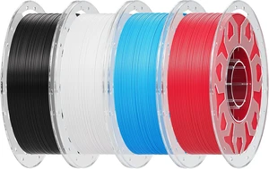 PLA Filament 1.75mm Bundle 4 kg, 3D Printer Filament Multicolor, Enhanced Toughness No Warp, for Most FDM 3D Printers, 4 Pack-1 kg (Black, White, Blue, Red) PLA Filament 1.75mm Bundle 4 kg, 3D Printer Filament Multicolor, Enhanced Toughness No Warp, for Most FDM 3D Printers, 4 Pack-1 kg (Black, White, Blue, Red)