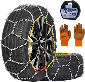 2PCS Snow Chains for SUV/Truck/Car in Snow, Sand, Mud and Ice, Universal Adjustable Emergency Portable Snow Tire Chains(KN130) 2PCS Snow Chains for SUV/Truck/Car in Snow, Sand, Mud and Ice, Universal Adjustable Emergency Portable Snow Tire Chains(KN130)
