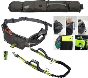 The Ultimate Hands Free Dog Leash System for Walking Running Hiking Training, Reflective Bungee Leash, Treat Holder, Poop Bag Dispenser for Small Medium Large Dogs (Grey Deluxe Pack) The Ultimate Hands Free Dog Leash System for Walking Running Hiking Training, Reflective Bungee Leash, Treat Holder, Poop Bag Dispenser for Small Medium Large Dogs (Grey Deluxe Pack)