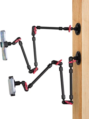 Wall Mounted Phone Holder Magic Arm 360° Rotation Adjustable Metal Base Screw in Wall Sturdy for Kitchen Bedroom Home 32 Inch Metal Phone Clip Wall Mounted Phone Holder Magic Arm 360° Rotation Adjustable Metal Base Screw in Wall Sturdy for Kitchen Bedroom Home 32 Inch Metal Phone Clip