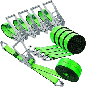 2"x20' Ratchet Straps with J Hooks - 10,000lb Break Strength/ 3,333lb Load Capacity Ratchet Tie Down Strap - Ratchet Straps Heavy Duty - Cargo Straps for Truck, Lawn Equipment, Car Roof, 4 Pack(Green) 2"x20' Ratchet Straps with J Hooks - 10,000lb Break Strength/ 3,333lb Load Capacity Ratchet Tie Down Strap - Ratchet Straps Heavy Duty - Cargo Straps for Truck, Lawn Equipment, Car Roof, 4 Pack(Green)