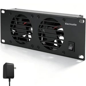 10 inch 2U Rack Mount Fan Panel with Switch, Metal Case 10 inch 2U Rack Mount Fan Panel with Switch, Metal Case