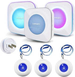 Wireless Caregiver Pagers Call Button Nurse Alert System Call Bell Call Light Alert Button for Home/Elderly/Patients/Disabled 3 Transmitters 3 Plugin Receivers (600+ft Operating Range) Wireless Caregiver Pagers Call Button Nurse Alert System Call Bell Call Light Alert Button for Home/Elderly/Patients/Disabled 3 Transmitters 3 Plugin Receivers (600+ft Operating Range)