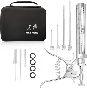 Premium Meat Injector Kit - Stainless Steel Marinade Syringe with 4 Needles, Leak-Proof, Food-Grade Injector for BBQ, Turkey, Chicken, and Grilling9.15in Premium Meat Injector Kit - Stainless Steel Marinade Syringe with 4 Needles, Leak-Proof, Food-Grade Injector for BBQ, Turkey, Chicken, and Grilling9.15in