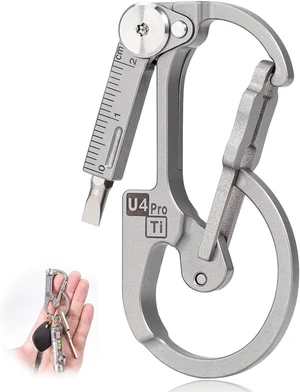 U4 Pro+ Plus Titanium Carabiner, Hidden & Dual-Bit Screwdriver U4 Pro+ Plus Titanium Carabiner, Hidden & Dual-Bit Screwdriver