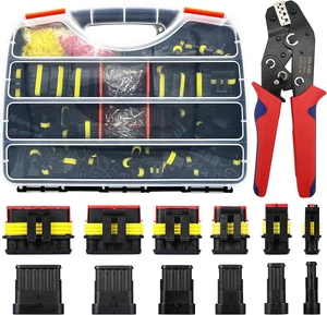 Automotive Waterproof Wire Connector Kit with Crimper, 1/2/3/4/5/6 Pin, 64 Kit Automotive Waterproof Wire Connector Kit with Crimper, 1/2/3/4/5/6 Pin, 64 Kit