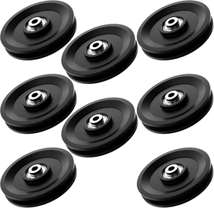 114mm/4.5" Universal Nylon Bearing Pulley System, Gym Workout Cable Pulley Wheel & Weight Attachment Replacementfor Home Gym, Pulldown Smith Machine, Garage Lifting Equipment 114mm/4.5" Universal Nylon Bearing Pulley System, Gym Workout Cable Pulley Wheel & Weight Attachment Replacementfor Home Gym, Pulldown Smith Machine, Garage Lifting Equipment