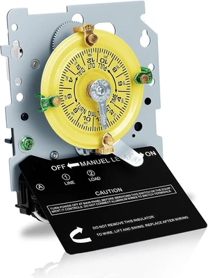 T101M Mechanical Timer Switch,120 VAC 2HP 40A SPST Electromechanical Timers,12 ON/Off 24 Hour Timer Switch T101M,40 Amp - Ideal for Lights,Pumps,Fans, and HVAC Systems Ideal for All Uses T101M Mechanical Timer Switch,120 VAC 2HP 40A SPST Electromechanical Timers,12 ON/Off 24 Hour Timer Switch T101M,40 Amp - Ideal for Lights,Pumps,Fans, and HVAC Systems Ideal for All Uses