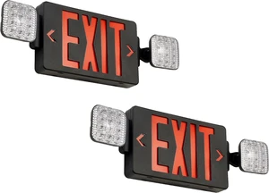 Black Exit Sign with Emergency Lights, LED Emergency Exit Light with Battery Backup, UL Listed, AC 120/277V, Commercial Emergency Lights Combo for Business - 2 Pack Black Exit Sign with Emergency Lights, LED Emergency Exit Light with Battery Backup, UL Listed, AC 120/277V, Commercial Emergency Lights Combo for Business - 2 Pack