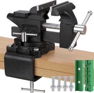4-1/2" Bench Vise, 2-In-1 Drill-Free Table Vice for Workbench 4-1/2" Bench Vise, 2-In-1 Drill-Free Table Vice for Workbench