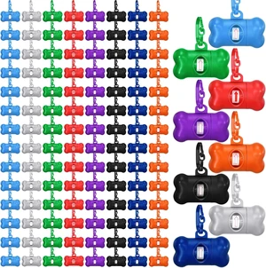 120 Pcs Bone Dog Poop Bag Dispensers with Bags and Hooks, 8 Colors 120 Pcs Bone Dog Poop Bag Dispensers with Bags and Hooks, 8 Colors