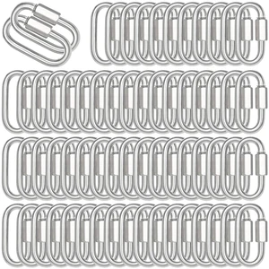 200PCS 2 Inches Chain Quick Links, M5 Screw Galvanized Steel Heavy Duty Chain Links, 3/16" Locking Carabiners for Connecting Hammock, Key Chain, Pet Leash,Gym,Camping 650 Lbs Capacity 200PCS 2 Inches Chain Quick Links, M5 Screw Galvanized Steel Heavy Duty Chain Links, 3/16" Locking Carabiners for Connecting Hammock, Key Chain, Pet Leash,Gym,Camping 650 Lbs Capacity