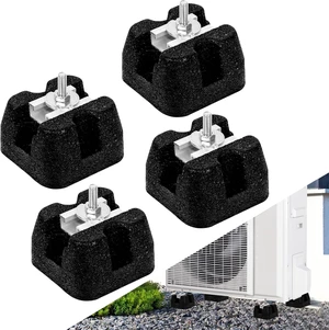 4PACK Mini Split Pad for 9000-60000BTU, Shockproof Rubber Floor Mounting Base Pad Heavy-Duty Air Conditioner Pad Kit Max Load 1200 Lbs for Outdoor Condenser Units (4PACK 9000-60000BTU) 4PACK Mini Split Pad for 9000-60000BTU, Shockproof Rubber Floor Mounting Base Pad Heavy-Duty Air Conditioner Pad Kit Max Load 1200 Lbs for Outdoor Condenser Units (4PACK 9000-60000BTU)