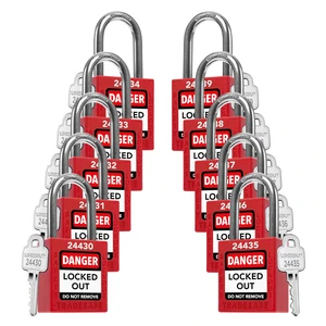 Lockout Locks, 10 Red Loto Locks Keyed Different, 1 Key Each Lockout Locks, 10 Red Loto Locks Keyed Different, 1 Key Each