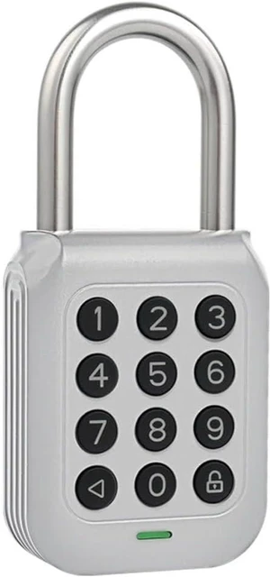 Smart Padlock Alpha1 Heavy-Duty Electronic Padlock Combination Weatherproof Digital Keypad Number Button Locks with Code, Outdoor/Indoor Use with Upgraded Security Features (Silver) Smart Padlock Alpha1 Heavy-Duty Electronic Padlock Combination Weatherproof Digital Keypad Number Button Locks with Code, Outdoor/Indoor Use with Upgraded Security Features (Silver)