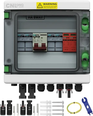 2 String Solar PV Combiner Box IP65 2 in 1 Out DC500V 32A Circuit Breaker with Surge Protector and 15A PV Fuse,Solar Disconnect Switch Outdoor Waterproof for Solar Panels System 2 String Solar PV Combiner Box IP65 2 in 1 Out DC500V 32A Circuit Breaker with Surge Protector and 15A PV Fuse,Solar Disconnect Switch Outdoor Waterproof for Solar Panels System
