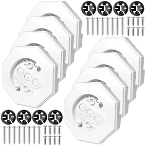 8 Sets 8141 Vinyl Siding Mounting Blocks  Outdoor Mounting Plate Kit with Built-in Electrical Box, Fits 1/2" Lap Siding, Sturdy & Durable (White)