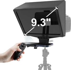 9.3" Teleprompter for Phone, Camera with App & Bluetooth Remote 9.3" Teleprompter for Phone, Camera with App & Bluetooth Remote