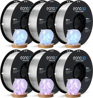 Clear PETG Filament 1.75mm, Transparent PETG 6kg Bundle 6x1kg Spools Clear PETG Filament 1.75mm, Transparent PETG 6kg Bundle 6x1kg Spools
