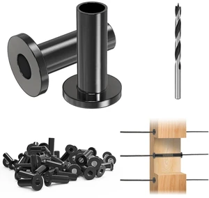 200 Pack Cable Railing Protector Sleeves for 1/8 Deck Railing System, Black Cable Railing Kit Hardware for Wood Post, T316 Stainless Steel Marine Grade DB58 200 Pack Cable Railing Protector Sleeves for 1/8 Deck Railing System, Black Cable Railing Kit Hardware for Wood Post, T316 Stainless Steel Marine Grade DB58