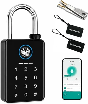Heavy Duty Fingerprint Padlock, Smart Padlock Outdoor, Biometric Padlock Heavy Duty Fingerprint Padlock, Smart Padlock Outdoor, Biometric Padlock