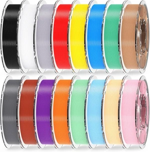 200gx16 PLA+ Filament Bundle 1.75mm, 16 Colors PLA Plus 3D Printing Filaments, Dimensional Accuracy +/- 0.02 mm, 200gX16 Spools 200gx16 PLA+ Filament Bundle 1.75mm, 16 Colors PLA Plus 3D Printing Filaments, Dimensional Accuracy +/- 0.02 mm, 200gX16 Spools
