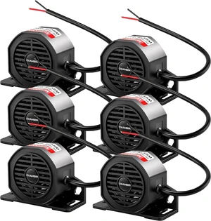 Back up Alarm for Trucks 110dB 12V-48V DC Industrial Heavy-Duty Backup Reverse Warning Alarm Super Loud Beeper for Truck Van Freight Car Lorry Heavy Vehicles Equipped with Wires 6Pcs Back up Alarm for Trucks 110dB 12V-48V DC Industrial Heavy-Duty Backup Reverse Warning Alarm Super Loud Beeper for Truck Van Freight Car Lorry Heavy Vehicles Equipped with Wires 6Pcs